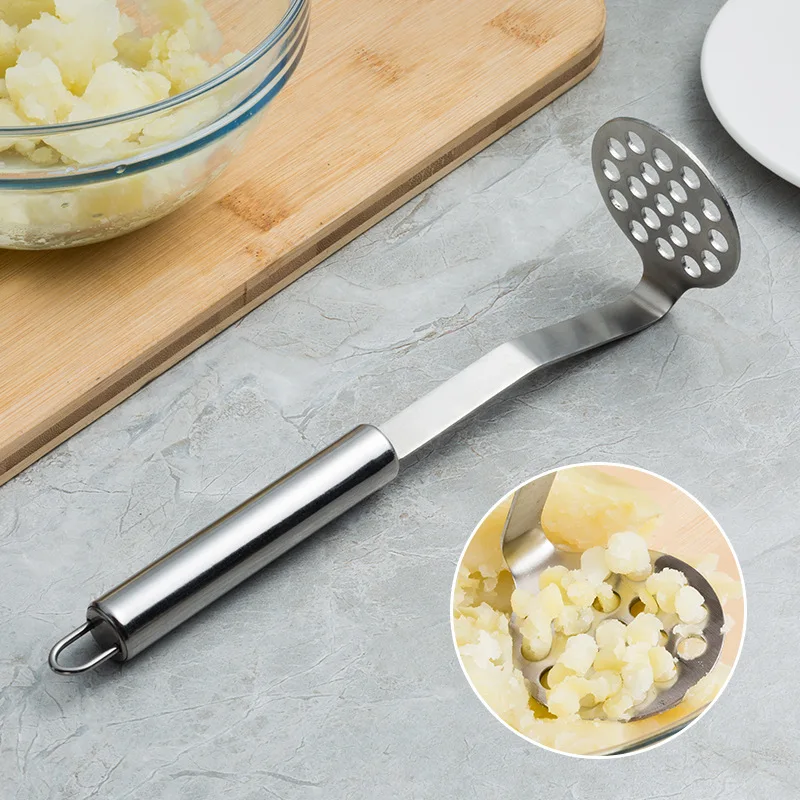 4-styles Stainless Steel Potato Masher Kitchen Pumpkin Garlic Vegetable Fruit - Image 5