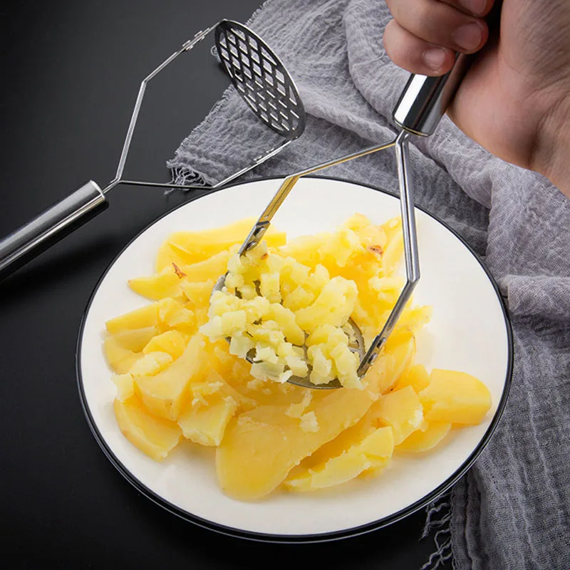 4-styles Stainless Steel Potato Masher Kitchen Pumpkin Garlic Vegetable Fruit - Image 3