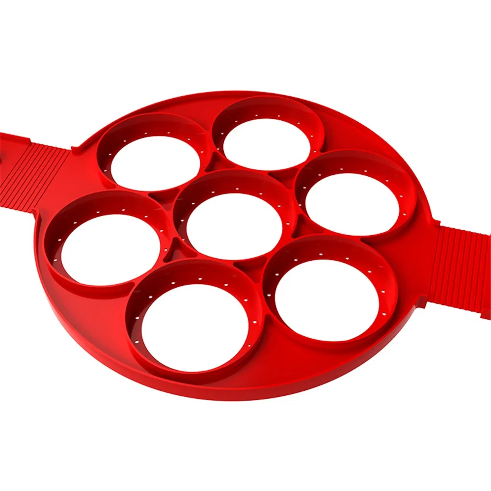 Silicone Pancake Maker Multiple Shapes 7 Holes Nonstick Baking Mold Ring Fried Egg - Image 5