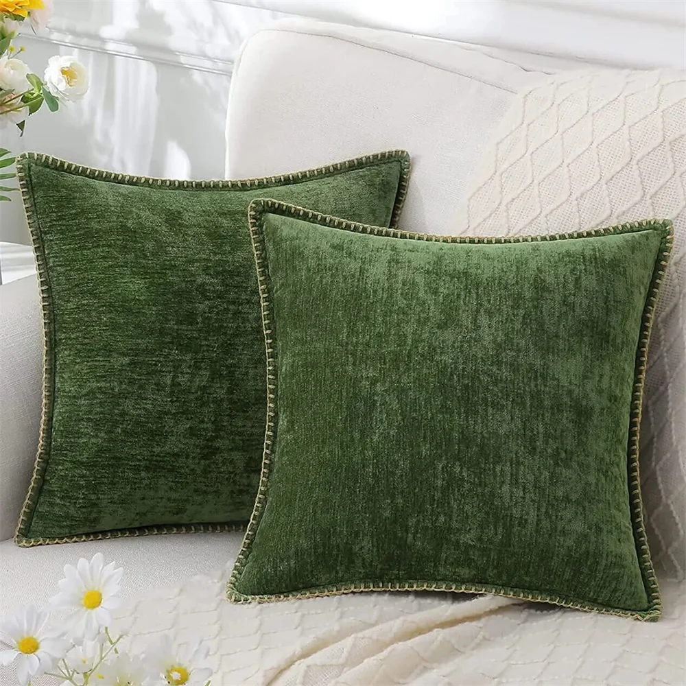 Olanly Chenille Cushion Cover 45x45 Pillow Cover 40x40cm Sofa Decorative
