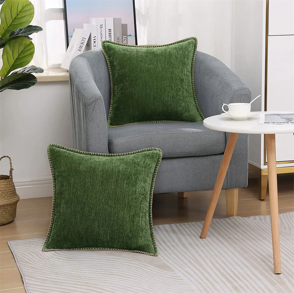 Olanly Chenille Cushion Cover 45x45 Pillow Cover 40x40cm Sofa Decorative - Image 5