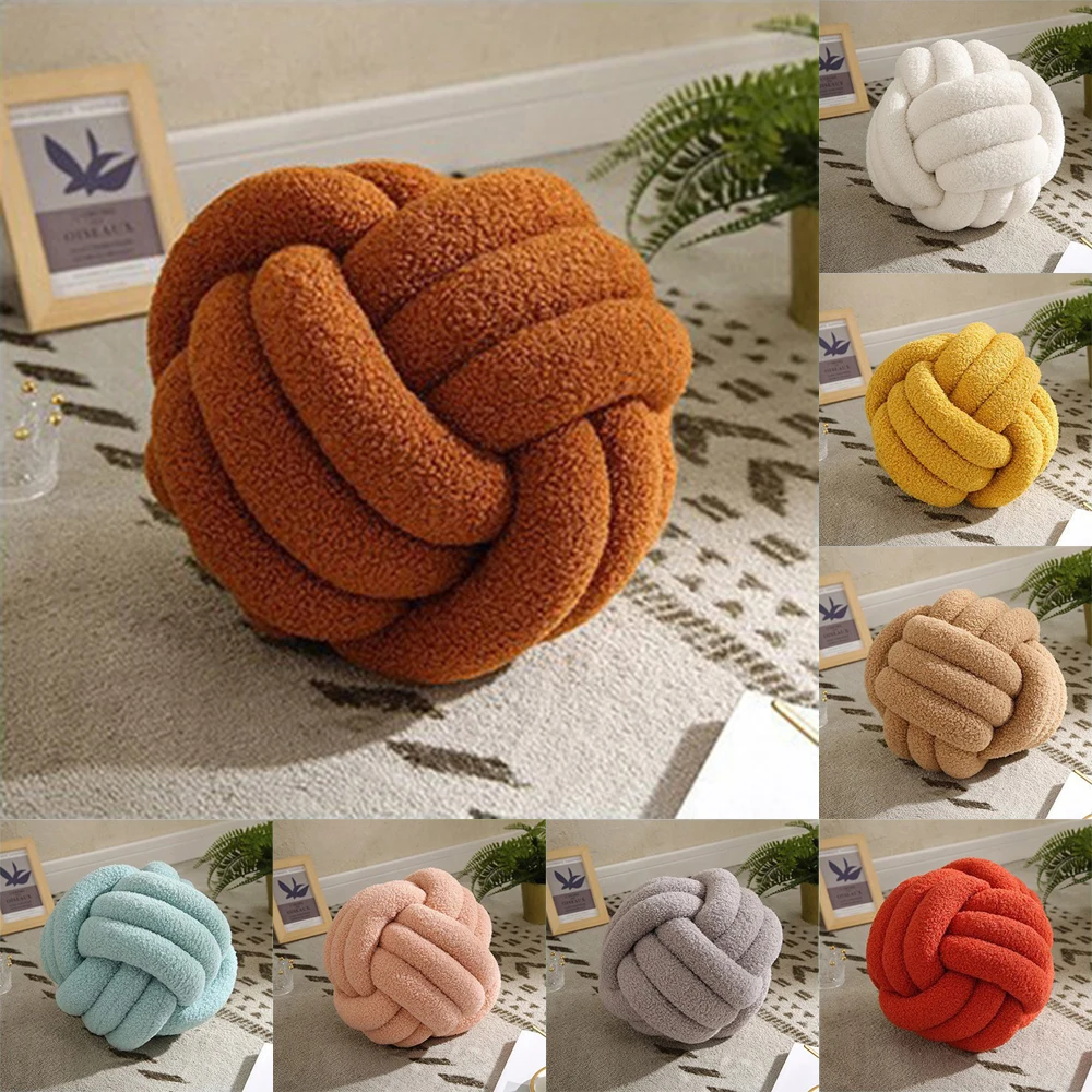 1pc Soft Knot String Ball Cushions Bed Stuffed Pillow Home Decor Cushion