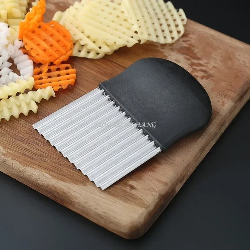 Stainless Steel Potato Chip Slicer Dough Vegetable Fruit Crinkle Wavy - Image 5