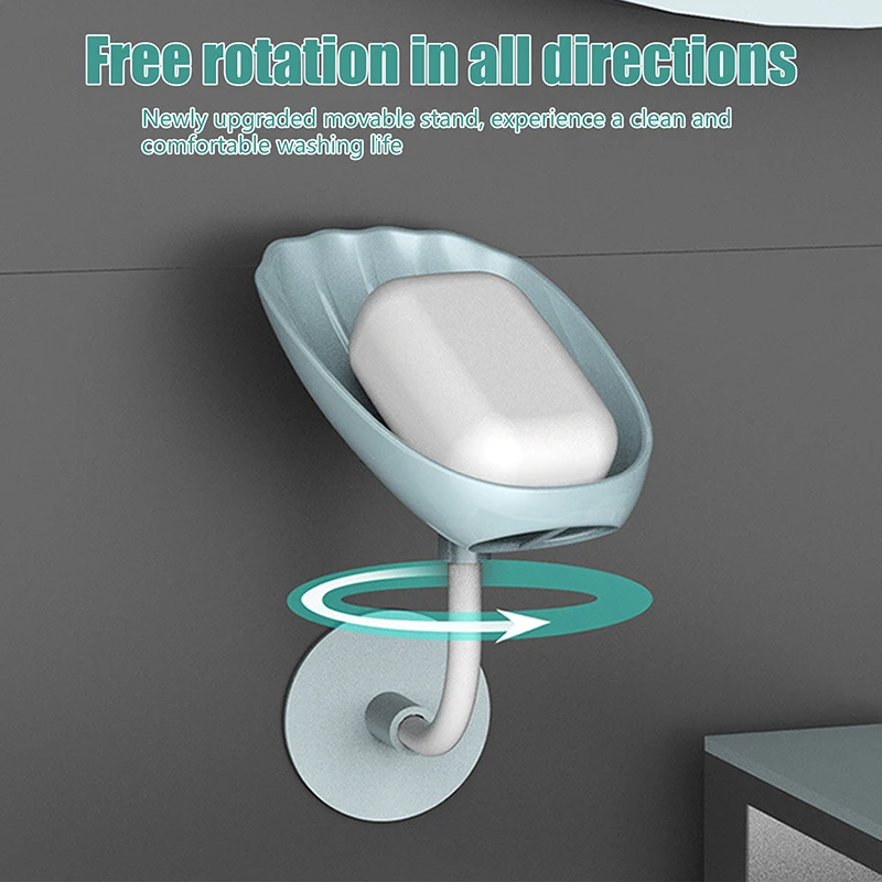 New Leaf Shape Soap Box Drain Soap Holder Box Bathroom Accessories - Image 3