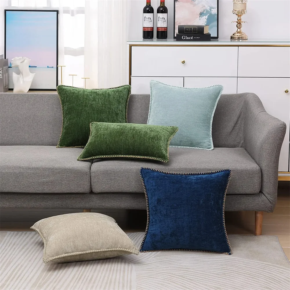 Olanly Chenille Cushion Cover 45x45 Pillow Cover 40x40cm Sofa Decorative - Image 6