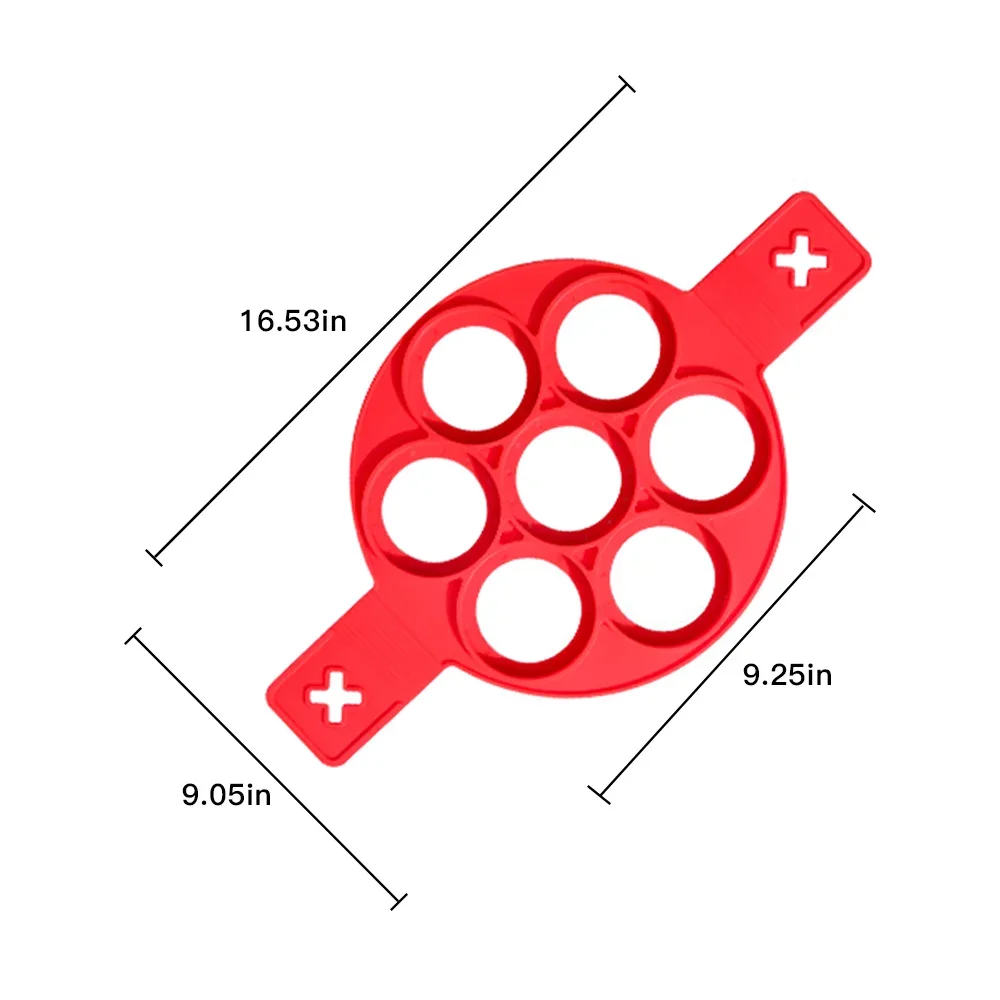 Silicone Pancake Maker Multiple Shapes 7 Holes Nonstick Baking Mold Ring Fried Egg - Image 6