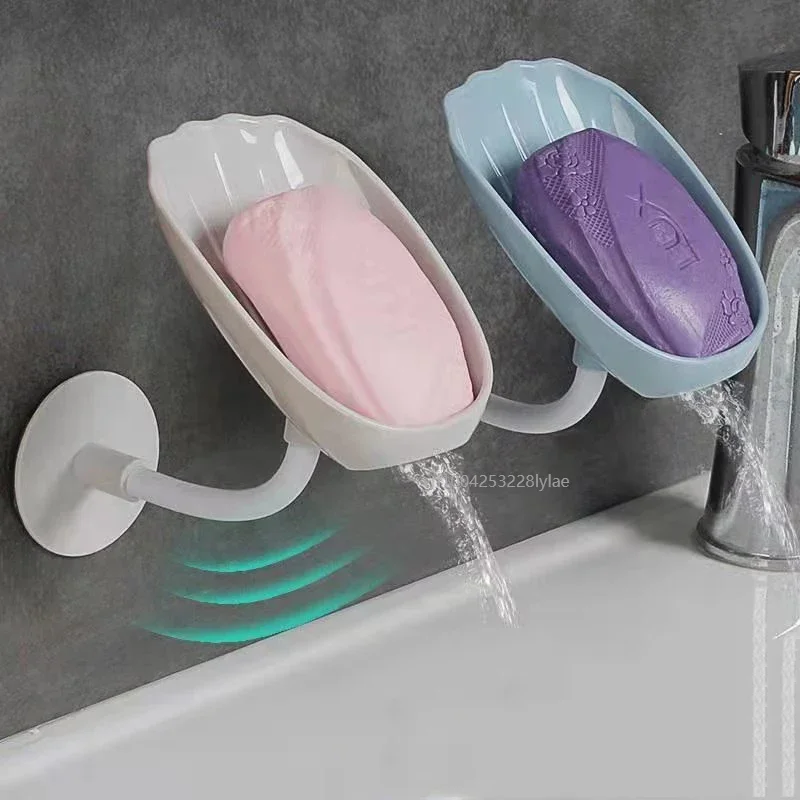 New Leaf Shape Soap Box Drain Soap Holder Box Bathroom Accessories