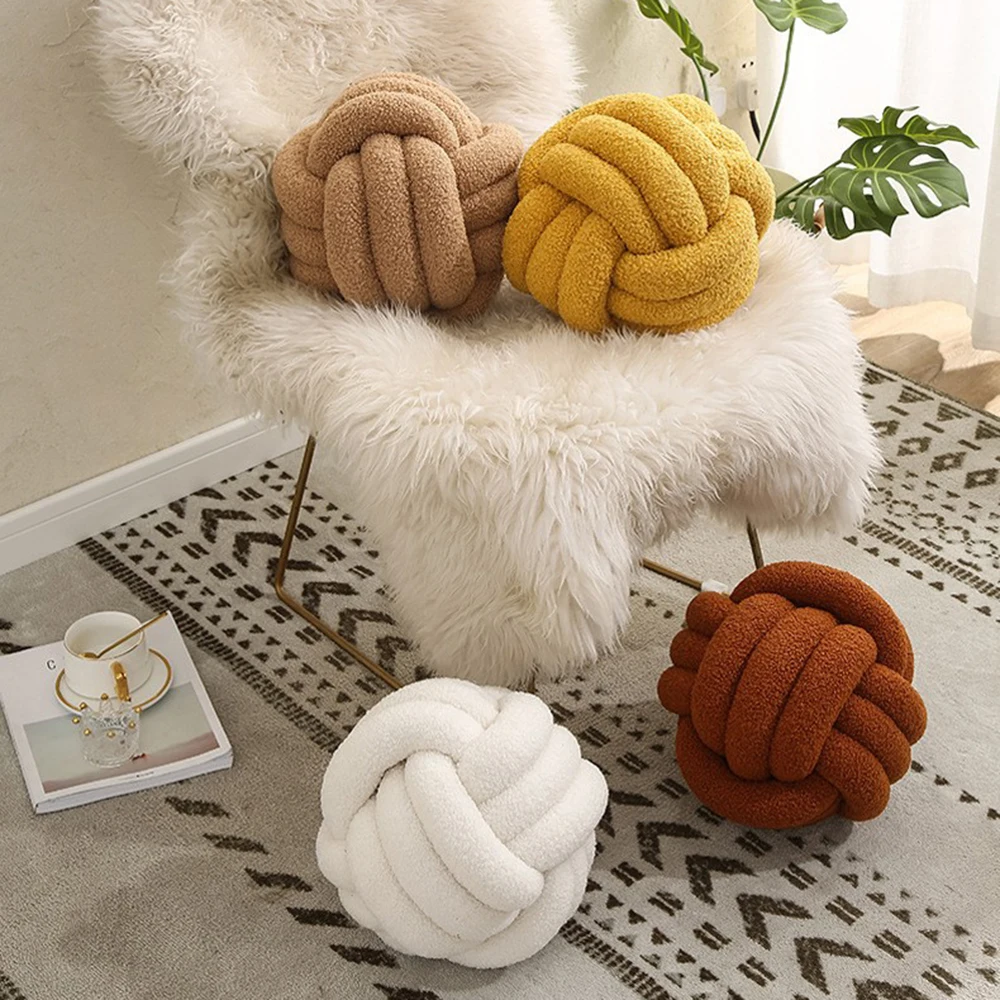 1pc Soft Knot String Ball Cushions Bed Stuffed Pillow Home Decor Cushion - Image 3